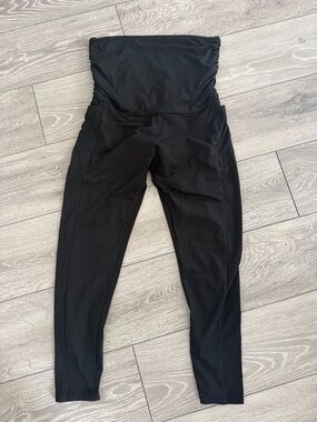 Lasora High-Waist Black Maternity Pocket Leggings